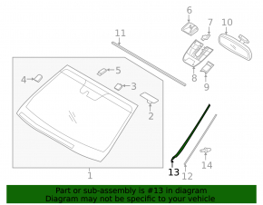 Left windshield molding mount for Hyundai Santa Fe 19-23