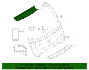 Upper Trunk Door Trim Infiniti QX50 19 - Black, Scratch