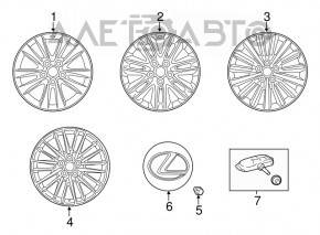 Wheel nut d21 M12x1.5 Lexus LS460