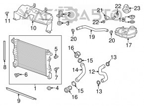 Upper radiator deflector Buick Encore 13-16 is broken