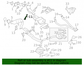 Catalytic converter bracket left Porsche Macan 15-18 3.0T, 3.6T