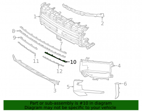 Molding of the upper grille of the front bumper, central left, Porsche Cayenne 24-26, for the camera