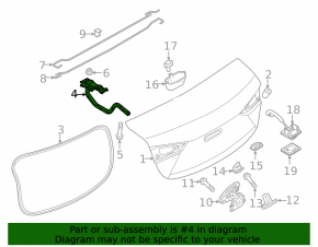 Trunk lid hinge right Mazda 3 14-16 BM