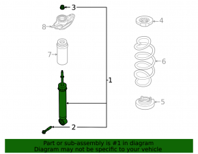 Rear left shock absorber Nissan Pathfinder 22-25 AWD