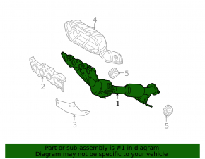 Exhaust manifold Mazda3 2.3 03-09, with lambda sensors