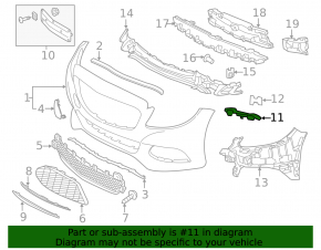 Left front bumper mount for Mercedes C-class W205 15-18