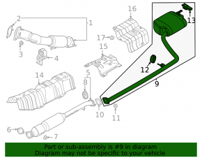 Rear muffler with barrel for Hyundai Sonata 20-23 HEV