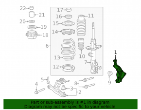 Trunnion with hub front left Honda CRZ 11-12 with ABS sensor