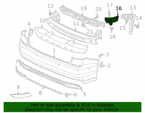 Rear bumper mount left under right light VW Passat 20-22