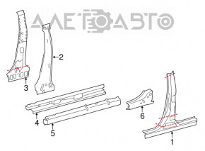 Right center pillar for Toyota Avalon 13-18
