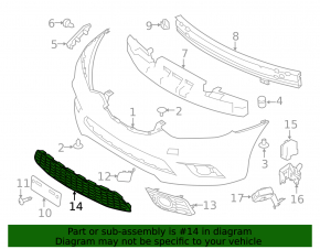 Lower grille front bumper Nissan Sentra 16-19 rest