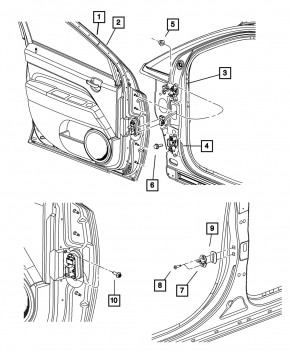Door bare front left Jeep Compass 11-16