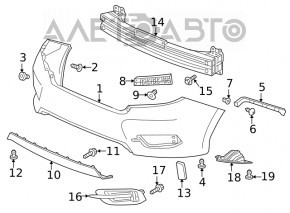 Rear bumper mount left outer Honda Civic X FC 16-21 4d