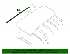Roof lining right Nissan Rogue 14-20 without railing
