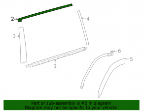 Upper rear left door molding for Lexus LX 22-26 chrome