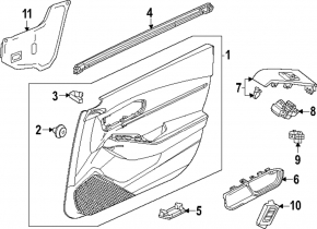 Front Right Window Regulator Trim Honda Accord 23-