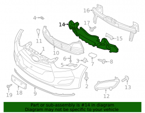 Front Bumper Absorber Hyundai Veloster 12-17 Broken