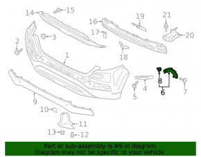 Rear bumper mount right side Hyundai Kona 18-21