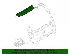 Upper trunk door trim for Nissan Murano 25-26, black