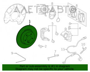 Rear right brake disc Mercedes W167 GLE 350 450 20-23 345mm
