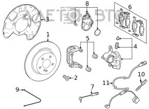 Rear right brake disc Mercedes W167 GLE 350 450 20-23 345mm