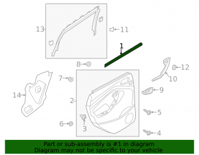 Door-glass molding, central rear left, Ford C-max MK2 13-18, chrome