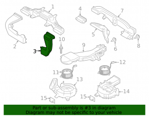 Battery Cooling Duct Front Left Ford Fusion mk5 13-20 Plug-in