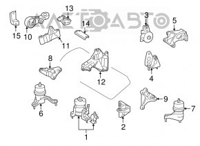 Engine mount bracket left Toyota Highlander 17-19 3.5
