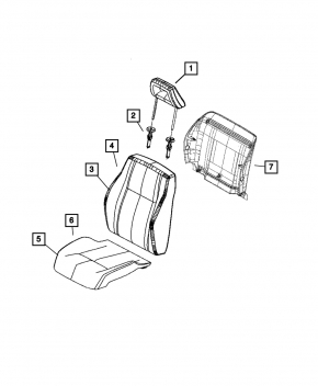 Driver's seat Jeep Patriot 11-14 without airbag mechanics cloth beige under chemical breakage overlay