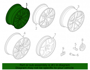 Wheel disk R22 BMW X5 G05 19-25 22. style 742. 10.5x22. 22. style 742. 10.5 x 22