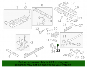 Right front pillar bracket, lower, Audi Q8 19-26