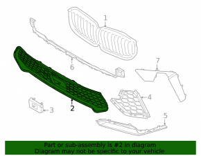 Lower front bumper grille for BMW X5 G05 19-25 2020-23. With M model