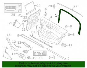 Door trim inner upper rear left BMW 5 F10 11-16 under curtain