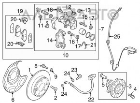 Brake hose rear right Kia Niro 17-22 HEV, PHEV