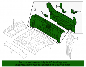 Rear panel VW Jetta 11-18 USA silver