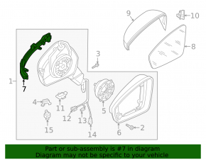 Left mirror turn signal repeater VW Tiguan 18-