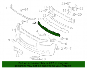 Lower grille of the front bumper Infiniti Q50 16-17 for parking sensors and radar, Sport