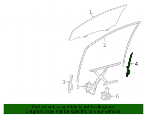 Rear door glass guide for the front left Toyota Camry v50 12-14 USA