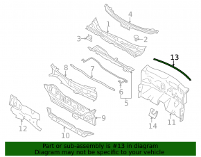 Windscreen wiper seal Nissan Leaf 11-17