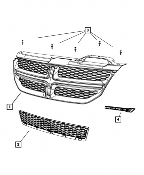 Dodge Journey 11- SE Front Bumper Lower Grille