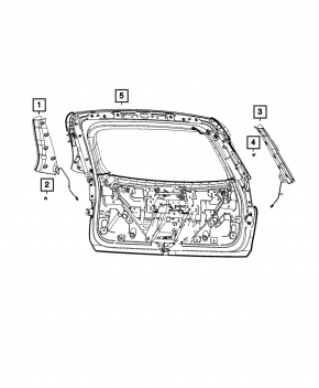 Right tailgate tilt sensor Jeep Cherokee KL 19-23