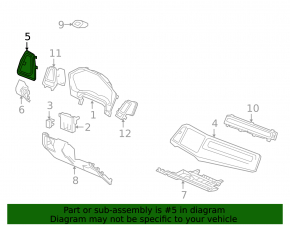 Front panel trim left Honda HR-V 16-22 gray