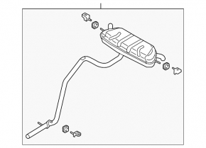Rear muffler with barrel for Audi Q3 83A 19-25 2.0T without brackets