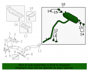 Rear muffler with barrel for Audi Q3 83A 19-25 2.0T without brackets