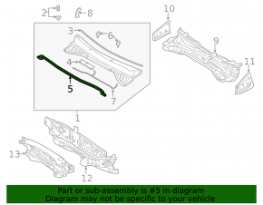 Windscreen wiper grille seal central Kia Sorento 16-20