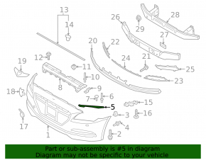 Front bumper bracket left Genesis G80 18-20