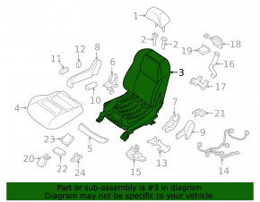 Nissan Maxima A36 16-18 passenger seat backrest adjustment motor