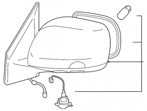 Right side mirror assembly for Lexus LX570 08-21