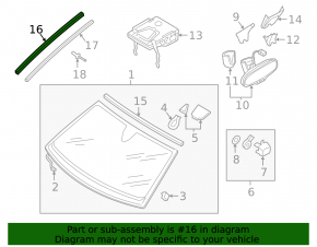 Windshield molding left Audi A4 B9 17-