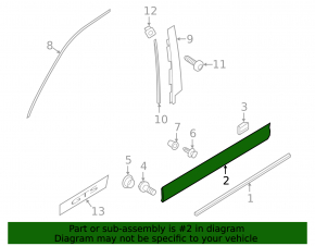 Door trim lower front right Porsche Cayenne 958 11-17 mat simple threshold